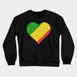 Congon Jigsaw Puzzle Heart Design - Gift for Congon With Republic Of The Congo Roots Crewneck Sweatshirt